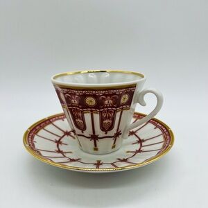 Lomonosov Imperial Porcelain cup and saucer set St Petersburg Russia